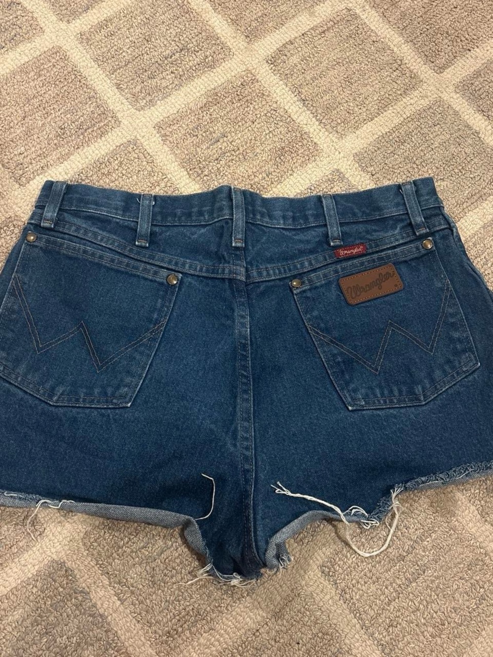 Wrangler Dark Blue Denim Cutoff Shorts